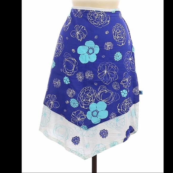 Vintage 90s Billabong floral cotton v hem midi skirt, size 9 - Picture 1 of 10